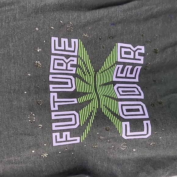 Cat And Jack Future Coder T-shirt Size 4T Grey - Picture 2 of 5